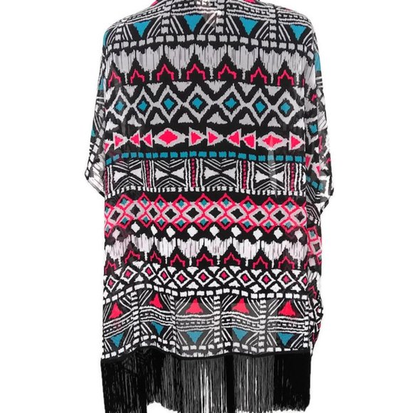 OP Women's Kimono with Fringe Bottom Size M (7-9) - Picture 3 of 5